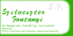 szilveszter fontanyi business card